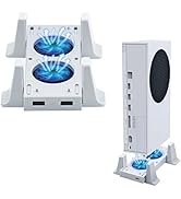 Mcbazel Vertical Stand with Cooling Fan for Xbox Series S, Romovable Cooler System with Extra 2 U...
