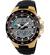 FANMIS Men's Analog Digital 50M Waterproof Sports Watch Military Multifunction Stopwatch Alarm Ba...