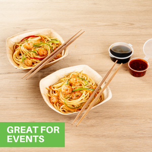 These to go chopsticks are durable to use in wet foods.