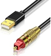 USB A to Optical Audio Adapter,Unidirectional USB to TOSLINK Optical Digital Converter Compatible...