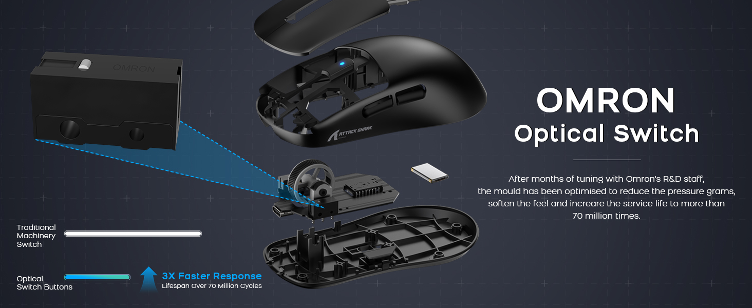 ATTACK SHARK R6 Wireless Gaming Mouse ATTACK SHARK X3 silent mouse wirelessUltra-Lightweight