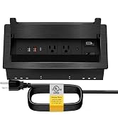 Kungfuking Conference Table Power Hub, Outlet Multimedia Connectivity Box with 1 HDMI + 1 RJ45 + ...