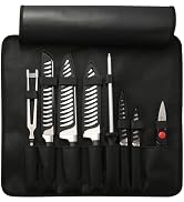 KATISUN Knife Set Roll Bag, 8 Pieces German High Carbon Stainless Steel Chef Knives with Hollow H...