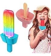 AIERSA 2PCS Silicone Popsicle Holders for Kids No Drip, Reusable Mess Free Ice Pop Stick Holder w...