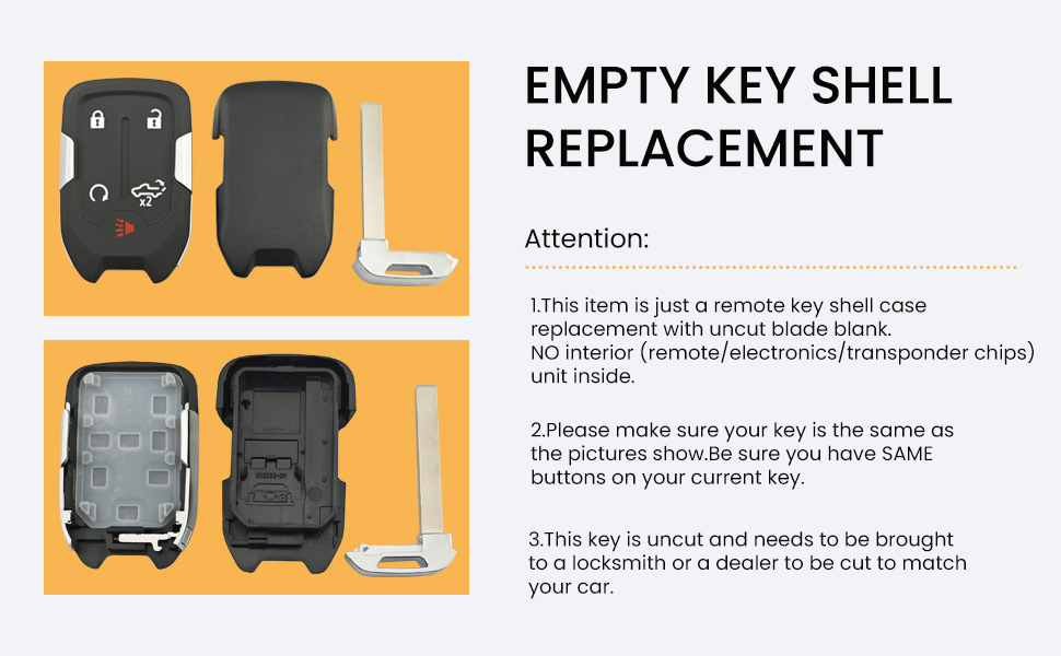 replacement key fob shell for gmc for chevy 5 buttons 4