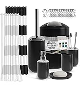 Clara Clark Bathroom Set – Bathroom Shower Curtain Sets with Liner, 20PC Bathroom Accessory Set, ...