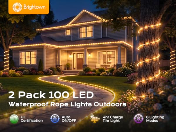 solar rope lights outdoor waterproof