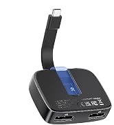 Cable Matters Portable 8K or Dual 4K 60Hz USB C to Dual DisplayPort Adapter, Foldable Thunderbolt...