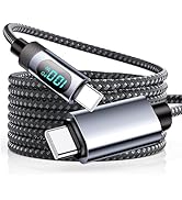 GUGOBOX USB C to USB C Cable - 100W 5A Fast Charging, 6.6 FT Durable Nylon with LED Display, Comp...