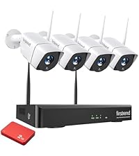 (2026 New) Firstrend WiFi Wireless Security Camera System, Wireless NVR System with 4pcs Security Bu...
