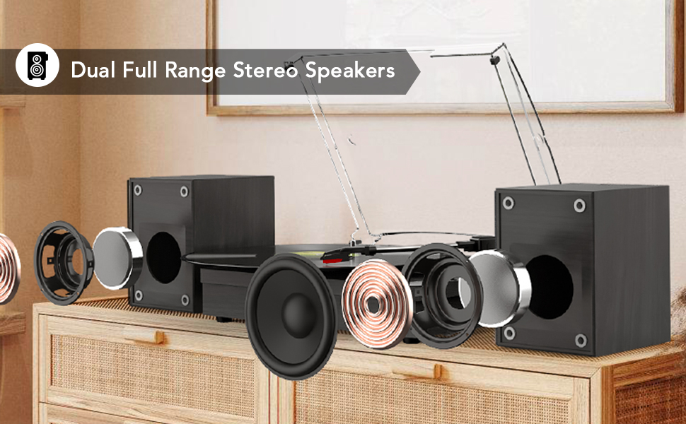 record player with speakers