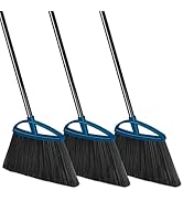 3Pcs Outdoor Broom Heavy Duty 60'' Angle Brooms for Sweeping Patio Garage Lobby Yard Kitchen Indo...