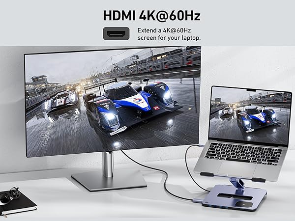 BENFEI Laptop Stand with USB C 6in1 Docking Station