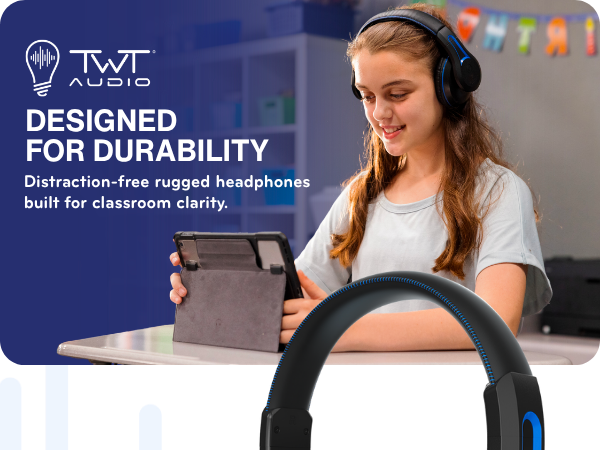 Student Wearing TWT Audio Duro 200 Headphone