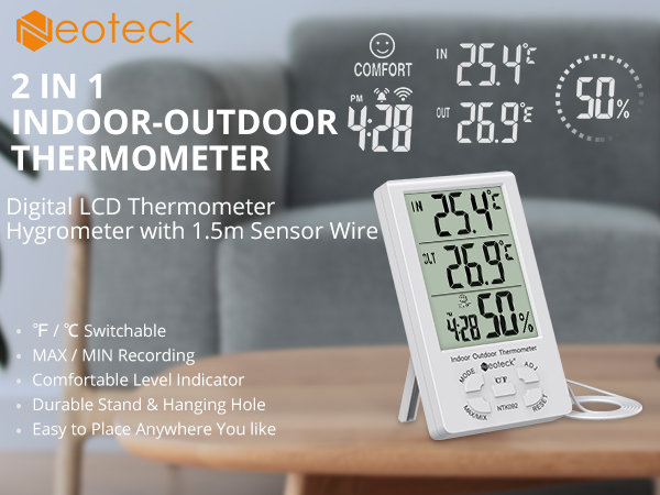 3 in 1 Thermometer Hygrometer