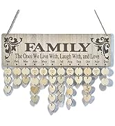 OYEFLY Gifts for Moms Dads,Wooden Family Birthday Reminder Calendar Board Decorative Birthday Tra...