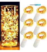OakHaomie [6-Pack] 7Feet Starry String Lights,Fairy String Lights 20 Micro Starry LEDs On Copper ...