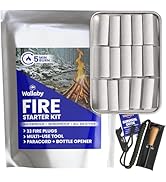 Wallaby Fire Starter Kit - 33 Waterproof Plugs in Metal Tin + Flint Rod Striker Multi-Tool, Pocke...