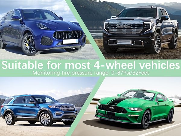 Tire Pressure Monitoring System with Solar Charge, RV TPMS with 4 External sensors