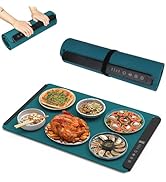 Electric Warming Tray for Buffets - Silicone Warming Mat for Food with 4 Temperature Settings, Fo...