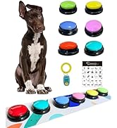 ZUMEHU Dog Buttons for Communication - 30s Recordable Dog Training Buttons with Non-Slip Mat, Sti...