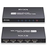 HDMI Splitter 1 in 4 Out 4K@60Hz, HDMI Splitter 1x4 Support HDMI 2.0, YUV 4:4:4, HDCP 2.3, EDID, ...