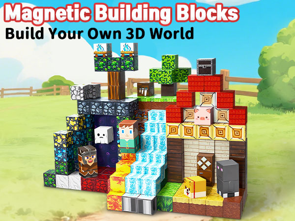 magnetic blocks for kids, 0.8in magnetic building block toys Magnet cubes game magnetic tiles