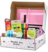 Back to School Supplies for Kids, Pink School Supply Box Grades K-5, Premium Quality Kids School ...