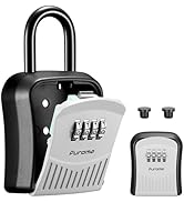 Puroma Lock Box Combination Key Lock Box, Wall-Mounted Portable Storage Lockbox for Keys with Res...