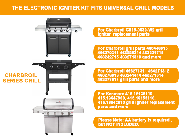 Replacement Electronic Igniter Kit for Universal Grill Models