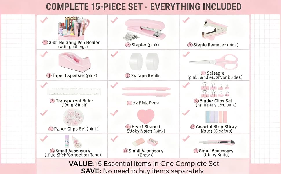 15 Essentials in One Cute Set