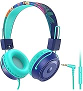 BlueFire Kids Headphones with Mic, Volume Limiter 85/94dB,Free 3.5mm Jack Wired Cord On-Ear Heads...