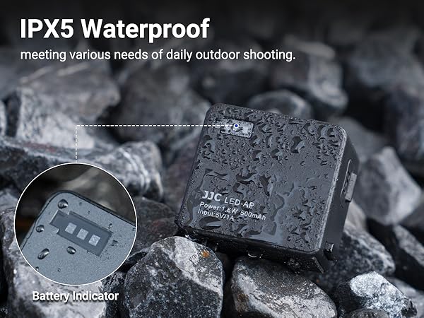 IPX5 Waterproof meeting various needs of daily outdoor shooting.