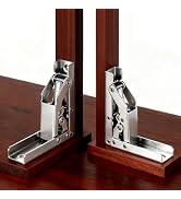 Folding Brackets with Self-Locking Hinges, 2 Pack Folding Door Shelf Hinge with Screws Hidden Hin...