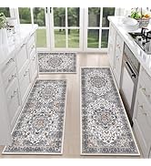 Farmhouse Kitchen Rugs Sets of 3 Non Slip Washable Kitchen Rugs and Mats Boho Kitchen Mats f...