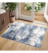 Entryway Rug 2x3 Blue Door Mat Indoor Entrance 24x36, Washable Small Throw Rugs for Kitchen Floor...