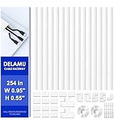 Delamu Cord Hider, 254in Cable Hider Cord Covers for Wires on Wall, Wire Covers for Cords, Wire H...