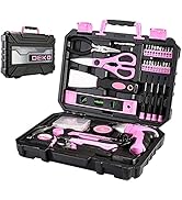 DEKOPRO Pink Tool Set for women,Lady's Home Repairing Tool Kit