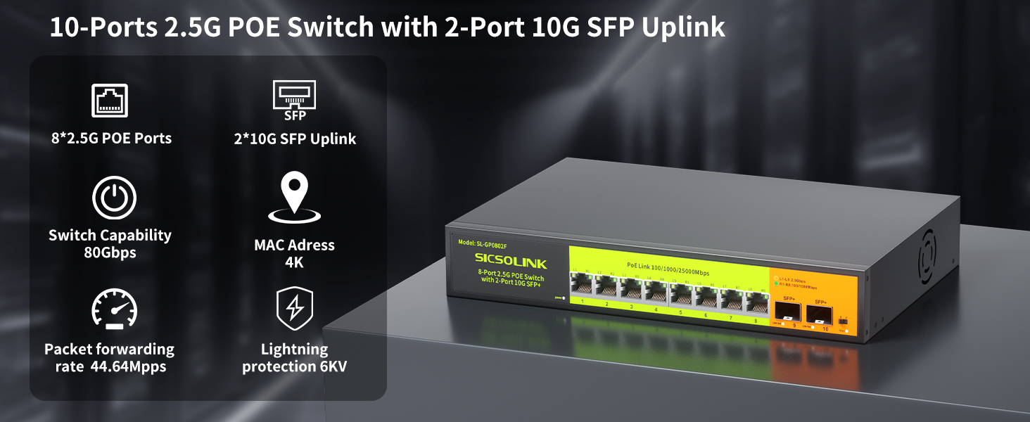 10 Ports 2.5gb poe swtich