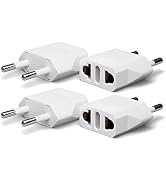 4 Pack European Travel Plug Adapter, Unidapt US to Europe Plug Adapter, European Adapter Type C P...