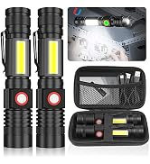 Hoxida USB Rechargeable Flashlight, Magnetic LED Flashlight, Super Bright LED Tactical Flashlight...