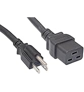 Cablelera North American Power Cord Extension, NEMA 5-15P to C19, 6', 14 AWG, 15A, 125V (ZWACPFAC...