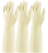 MUMUKE Cleaning Gloves, 3 Pairs 15Inch Reusable Rubber Dishwashing Gloves, Non-Slip Diamon Textur...