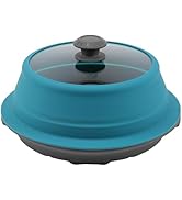 Microwave Splatter Silicone Cover Collapsible Steamer, Vented Multifunction Splash Lid with Glass...