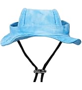 Dogs and Cats Sunshade Anti-Strangulation Hat Anti-Peeling Ears Adjustable Rope Buckle Bucket Hat...