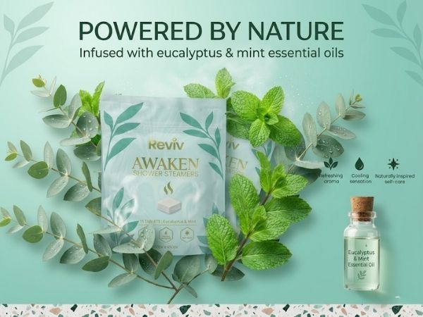 Powered by nature Infused with eucalyptus &amp; mint essential oils