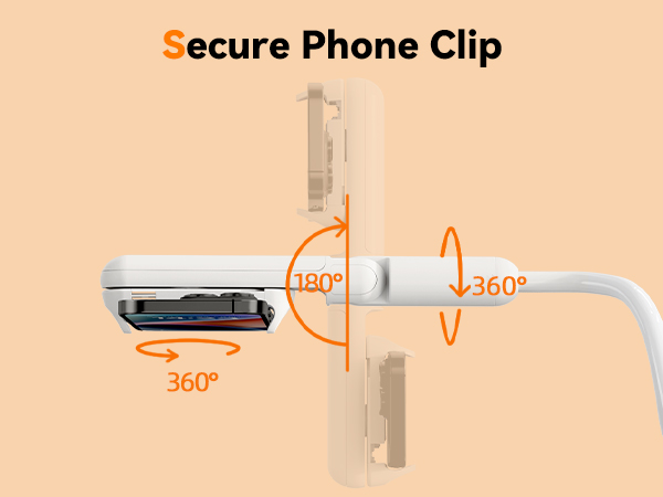 900°Free Rotation,this phone holder can free your hands with any angle you need