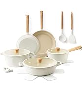 SENSARTE Ceramic Nonstick Cookware Set Non-toxic Healthy Pots and Pans Set Ceramic Coated Kitchen...