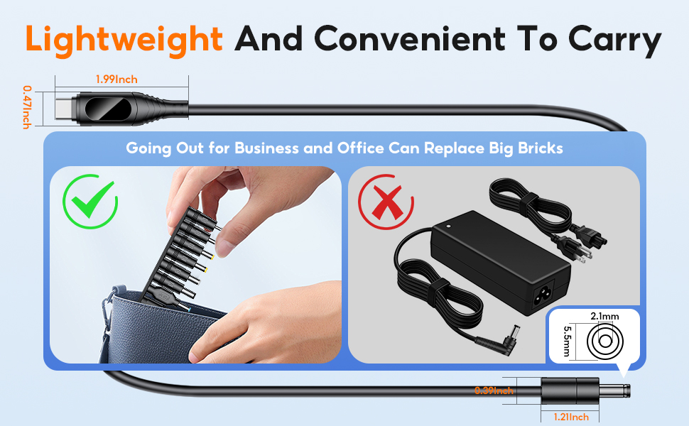 USB C to DC 5521 Adapter