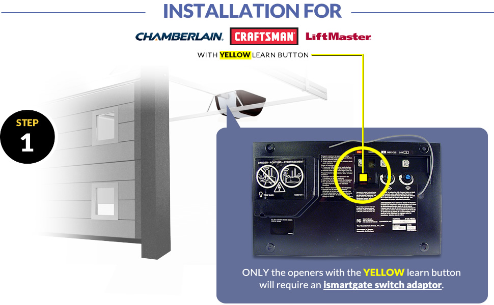Installation for Chamberlaion, Craftsman &amp; Liftmaster - step 01